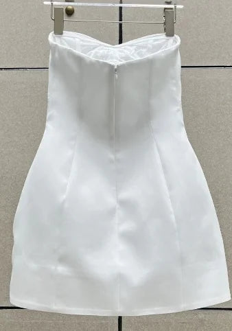 Sofia Heart Mini Dress - Pearl