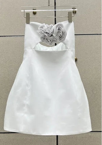 Sofia Heart Mini Dress - Pearl