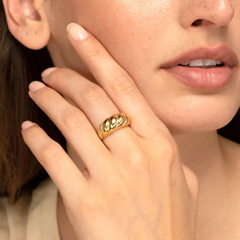 Helix Gold-Plated 925 Spiral Ring