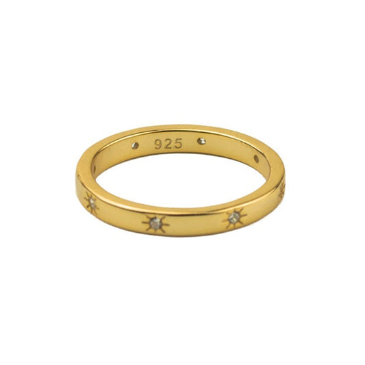 Gold Plated Zirconia 925 Star Ring