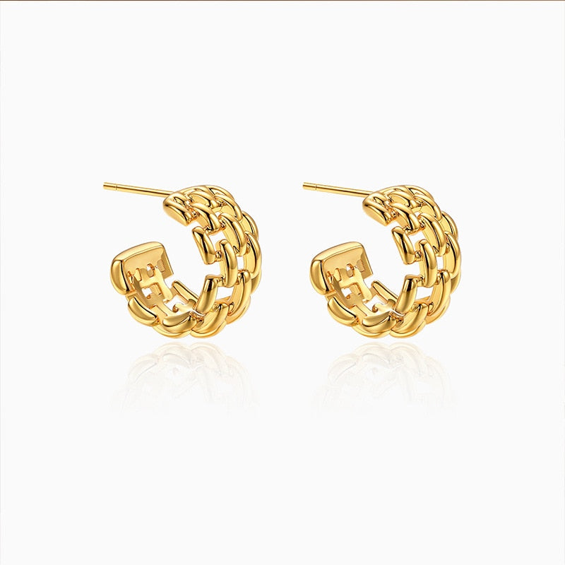 Euro Gold Hemp Chain Earrings