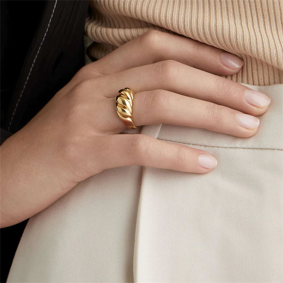 Helix Gold-Plated 925 Spiral Ring