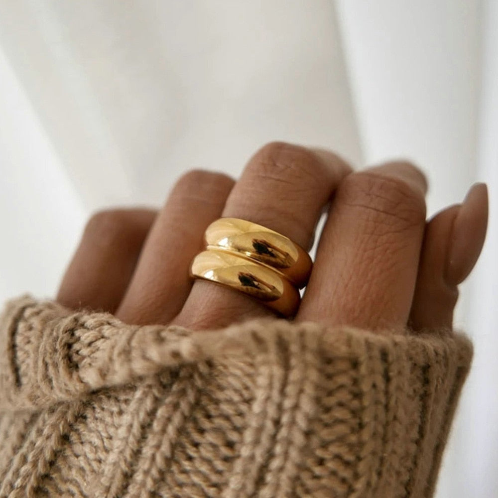 Deux 18k Gold Plated Ring