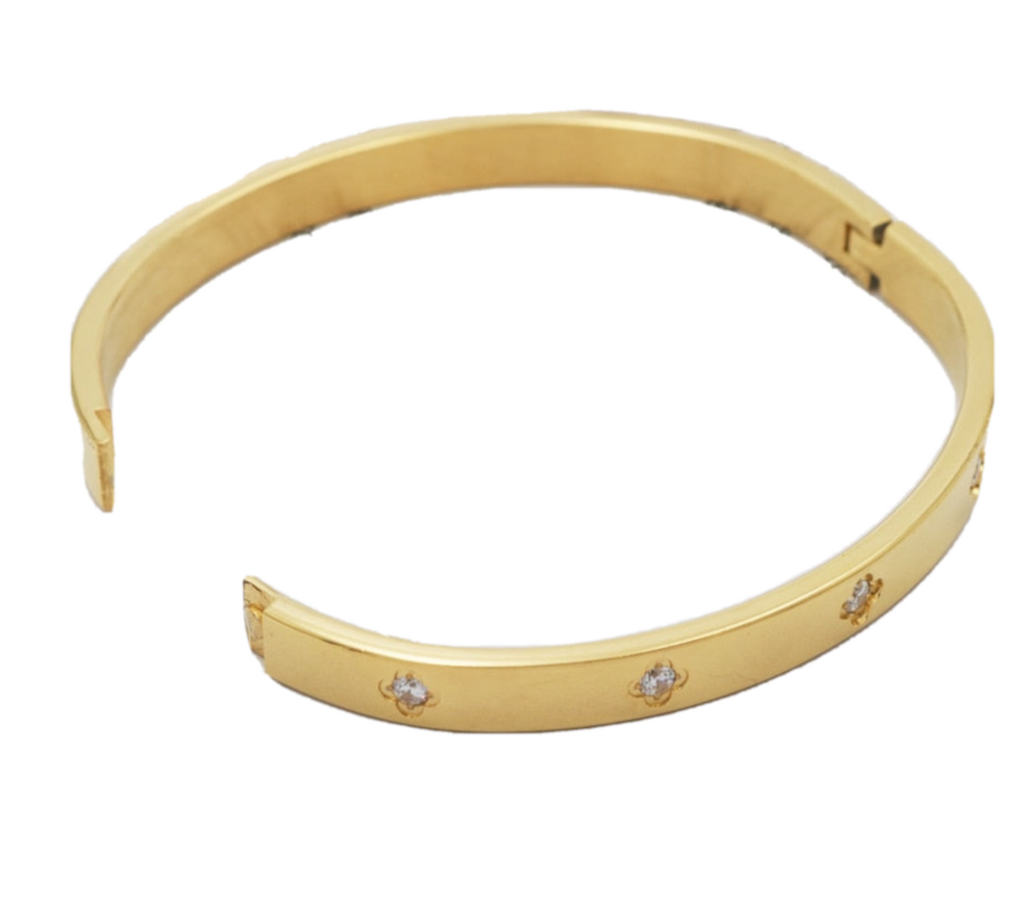 Gold Plated Zirconia Clover Bracelet